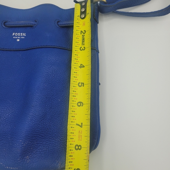 Fossil Jules Tassel Drawstring women's Bucket Bag, Sapphire - Picture 14 of 15